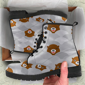 Cute Otter Pattern Leather Boots