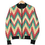 Zigzag Chevron Pattern Women Bomber Jacket