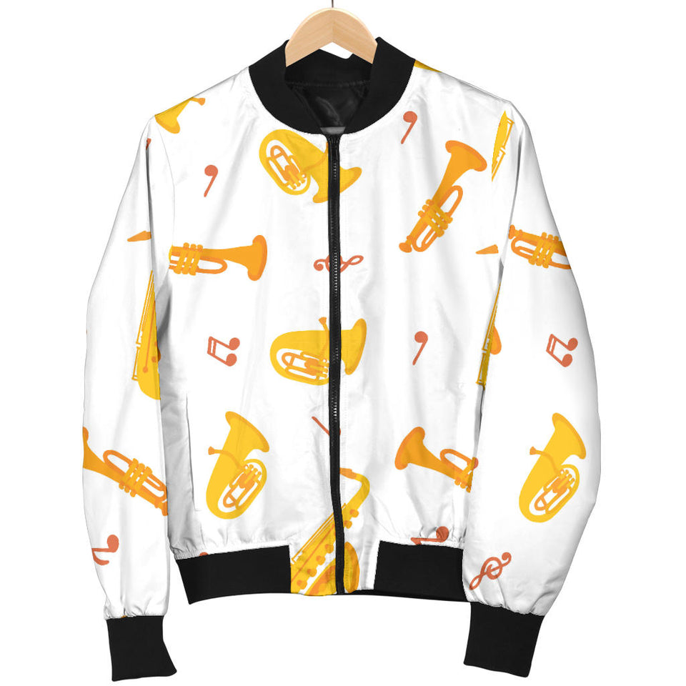 Saxophone Pattern Theme Men Bomber Jacket