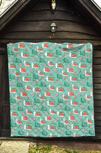 Snail Pattern Print Design 01 Premium Quilt