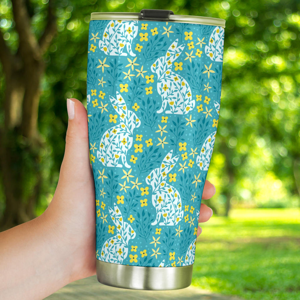 Rabbit Flower Theme Pattern Tumbler