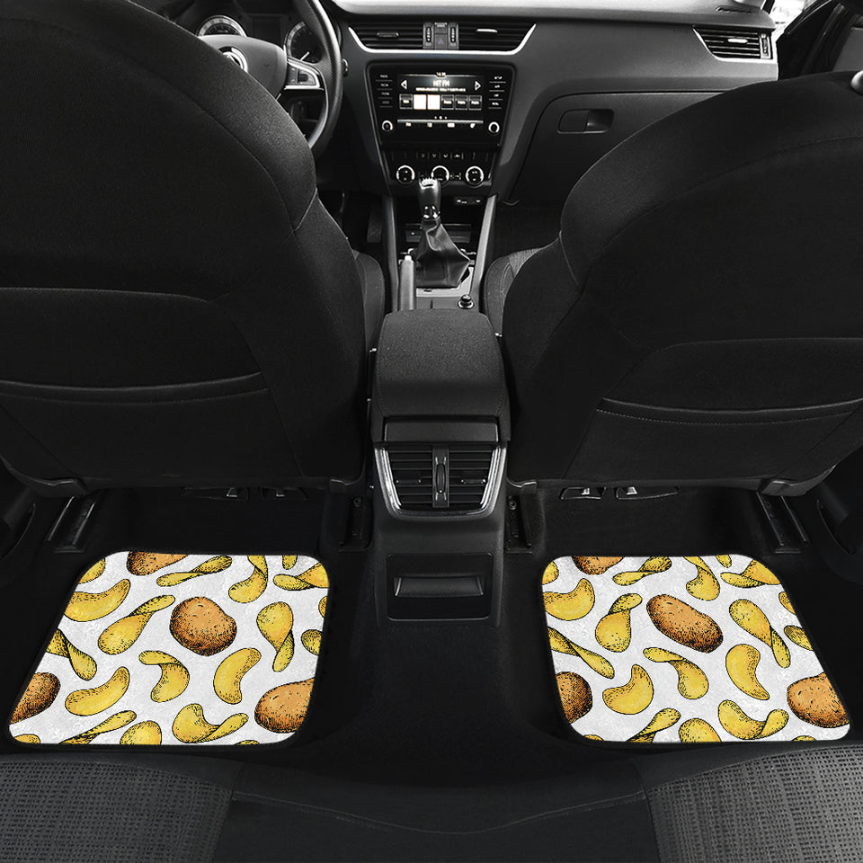 Potato Chips Pattern Print Design 01 Front and Back Car Mats