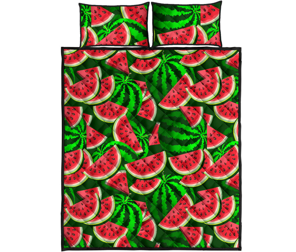 Watermelon Pattern Theme Quilt Bed Set