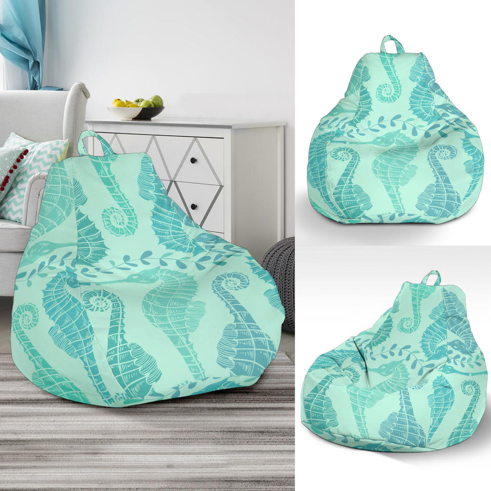 Seahorse Green Pattern Bean Bag Cover