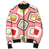 Sushi Roll Pattern Women Bomber Jacket