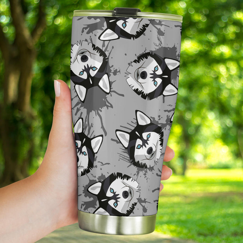 Siberian Husky Pattern Theme Tumbler