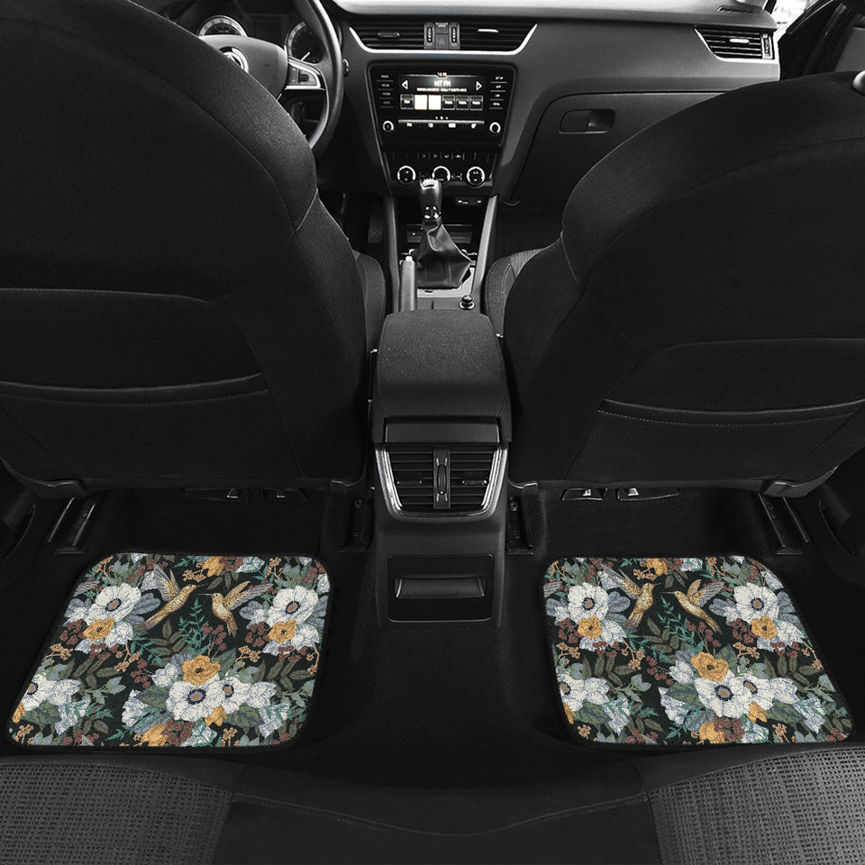 Hummingbird Pattern Print Design 05 Front and Back Car Mats