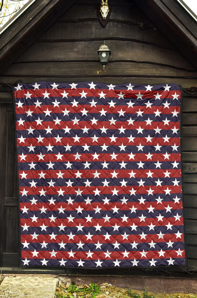 USA Star Pattern Background Premium Quilt
