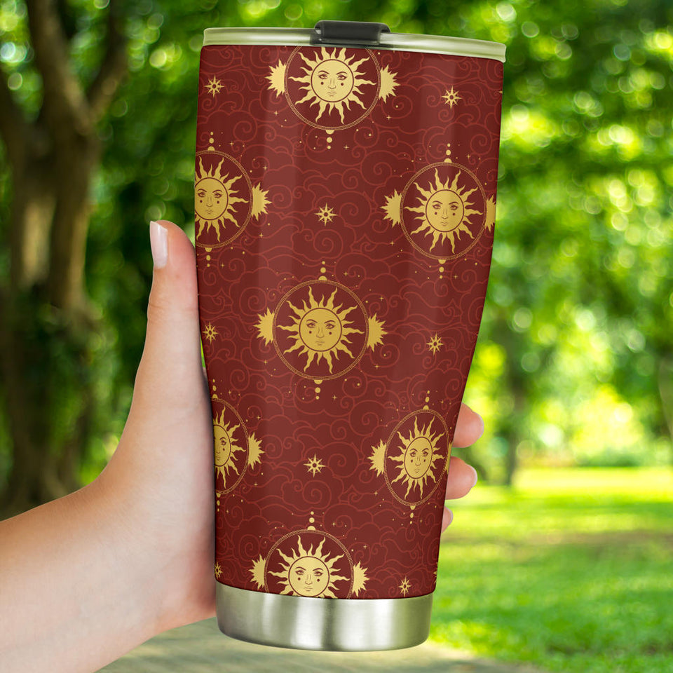 Sun Pattern Red Background Tumbler