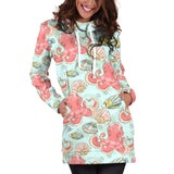 Octopus Fish Shell Pattern Women Hoodie Dress