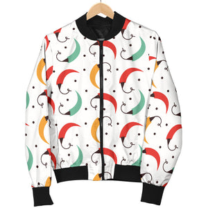 Red Green Yellow Chili Pattern Men Bomber Jacket