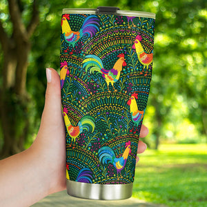 Rooster Chicken Pattern Theme Tumbler