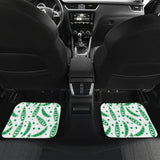 Green Peas Pattern Print Design 01 Front and Back Car Mats