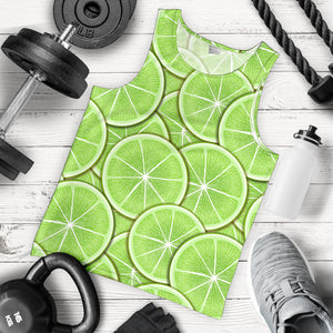 Sliced Lime Pattern Men Tank Top