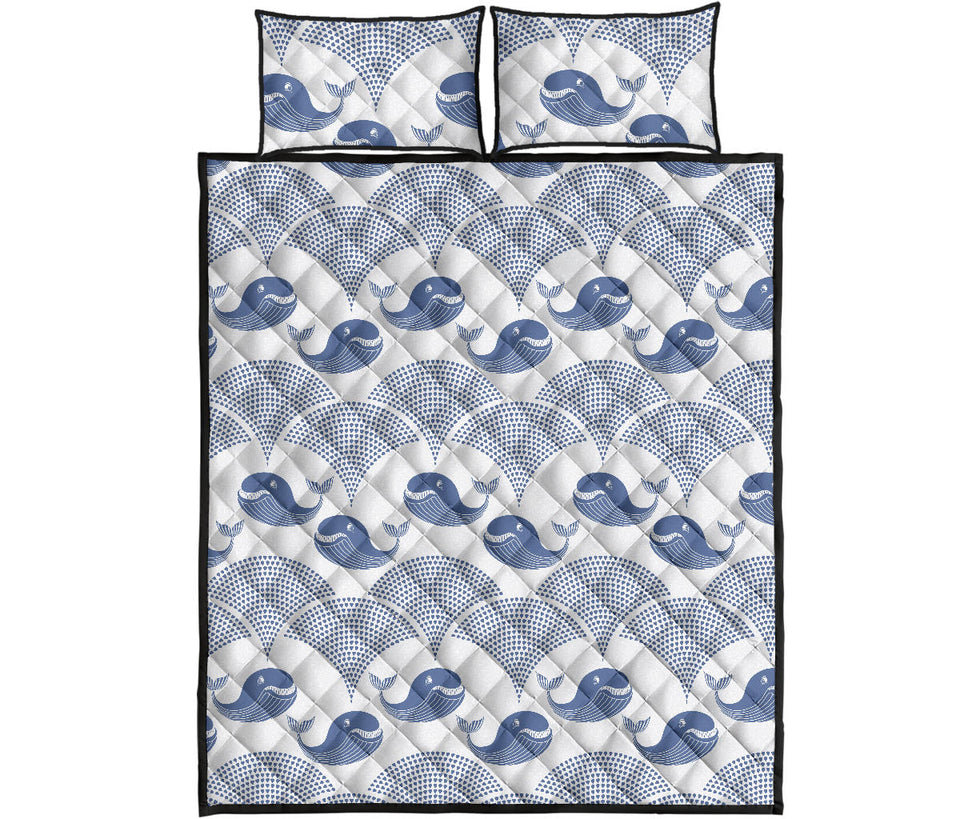 Whale Pattern Quilt Bed Set