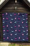 Stingray Pattern Print Design 05 Premium Quilt