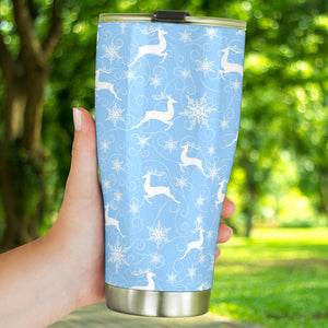 Snowflake Deer Pattern Tumbler