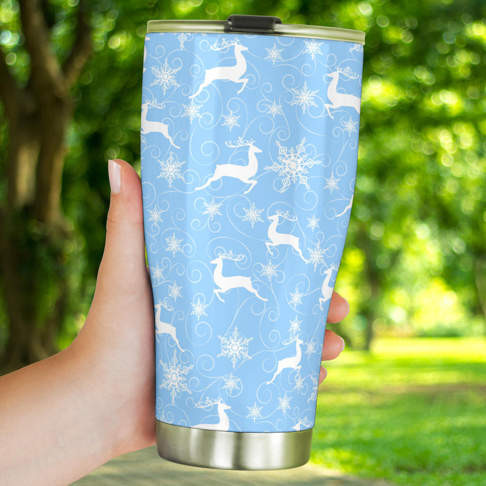 Snowflake Deer Pattern Tumbler