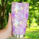 Unicorn Heart Pattern Tumbler