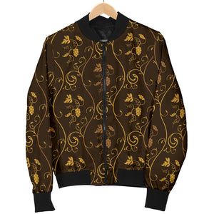 Gold Grape Pattern Men Bomber Jacket