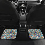 Hummingbird Pattern Print Design 02 Front and Back Car Mats