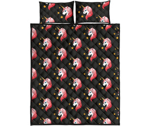 Unicorn Star Pattern Quilt Bed Set