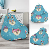 Siberian Husky Head Pattern Bean Bag Cover