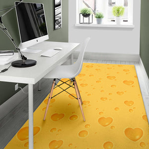 Cheese Heart Texture Pattern Area Rug