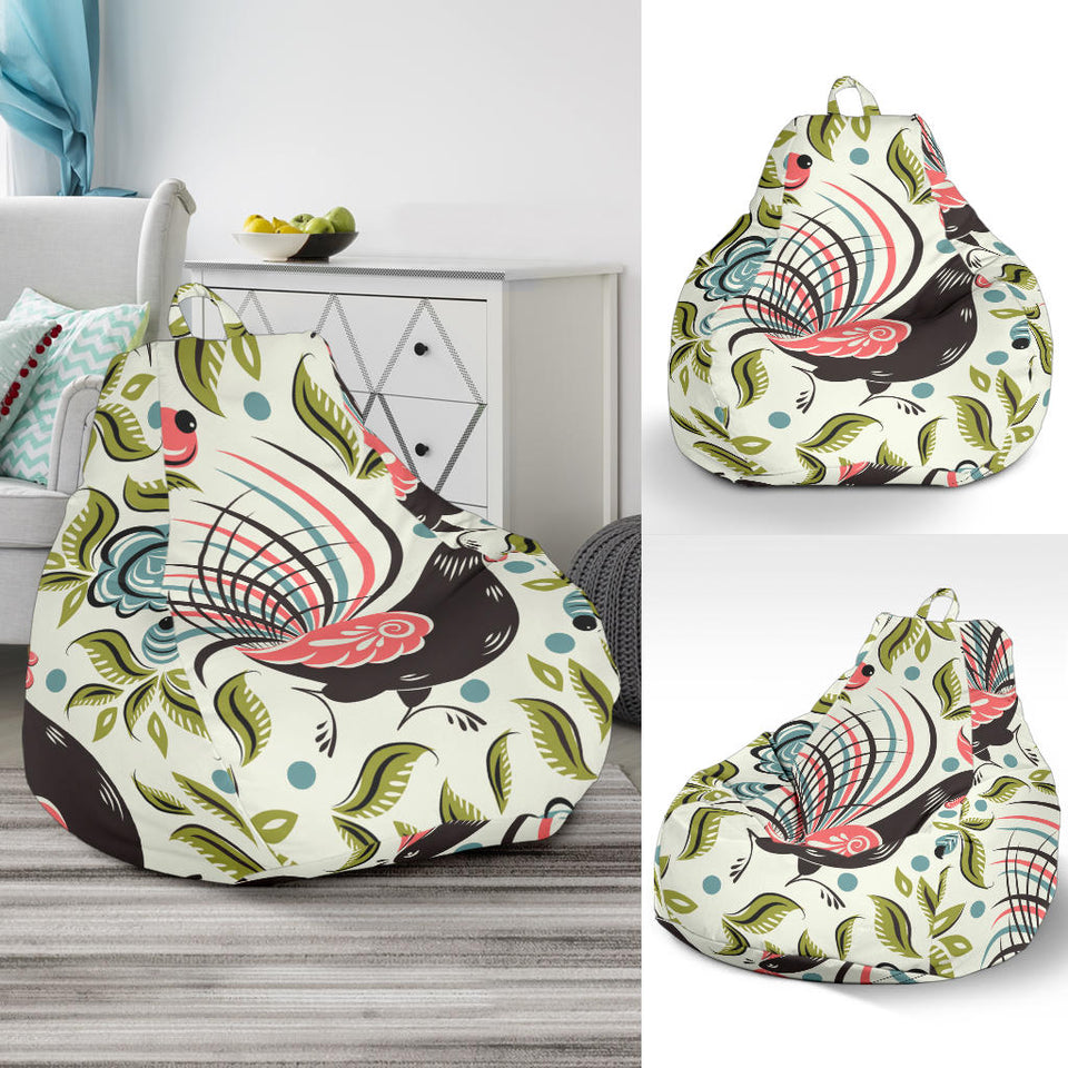 Rooster Chicken Leaves Pattern Bean Bag Cover