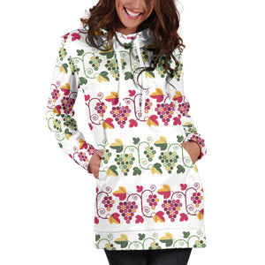 Grape Grahpic Decorative Pattern Women Hoodie Dress