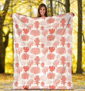 Coral Reef Pattern Print Design 05 Premium Blanket