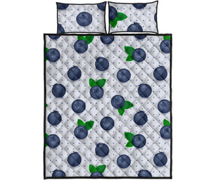 Blueberry Pokka Dot Pattern Quilt Bed Set