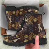 Kangaroo Aboriginal Theme Pattern  Leather Boots