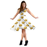 Sandwich Pattern Print Design 04 Sleeveless Midi Dress
