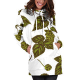 Hop Leaves Pattern Women Hoodie Dress