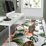 Bengal Tiger Hibicus Pattern Area Rug