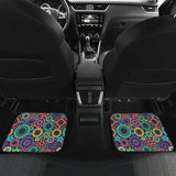 Gear Pattern Print Design 02 Front and Back Car Mats