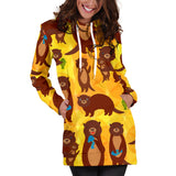 Otter Pattern Women Hoodie Dress