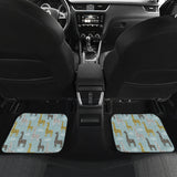 Giraffe Pattern Print Design 03 Front and Back Car Mats