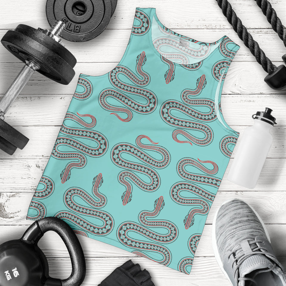 Snake Tribal Pattern Men Tank Top