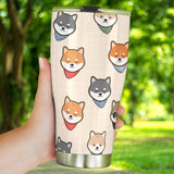 Shiba Inu Head Pattern Tumbler