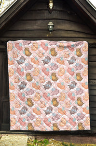 Pig Pattern Print Design 02 Premium Quilt