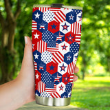 USA Star Hexagon Pattern Tumbler