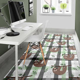 Sloth Pattern Stripe Background Area Rug