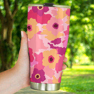 Pink Camo Camouflage Flower Pattern Tumbler