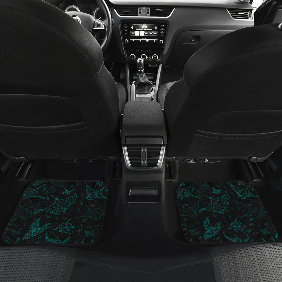 Stingray Pattern Print Design 02 Front and Back Car Mats