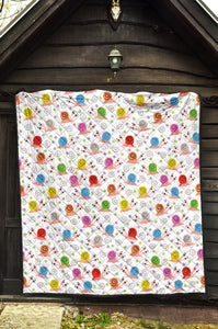 Snail Pattern Print Design 05 Premium Quilt