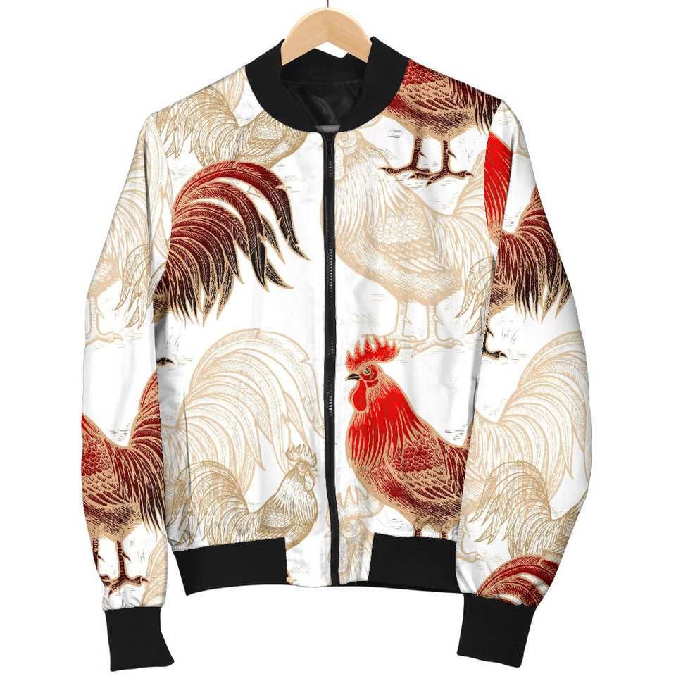 Rooster Chicken Pattern Men Bomber Jacket