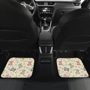 Teddy Bear Pattern Print Design 05 Front and Back Car Mats