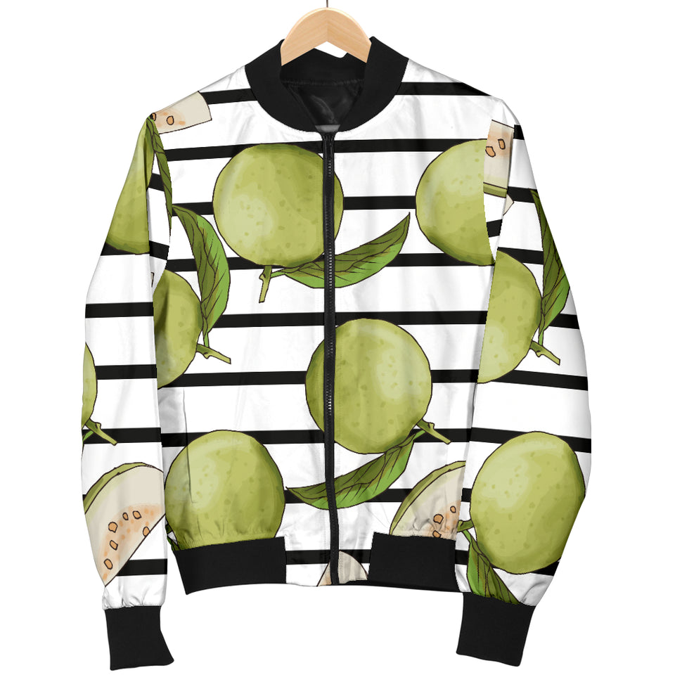 Guava Pattern Stripe background Men Bomber Jacket